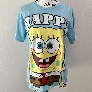 SpongeBob SquarePants “Happy” (Large) T-Shirt Relaxed Fit Nickelodeon NWT